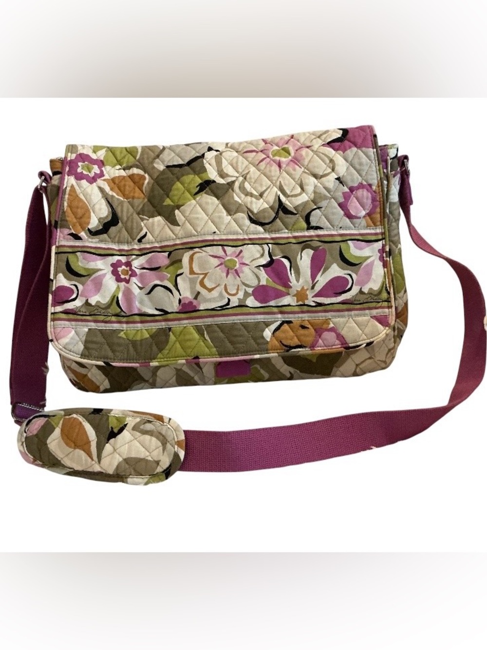 Vera Bradley Portobello Road Retired Messenger Crossbody Bag Lg Floral Quilted